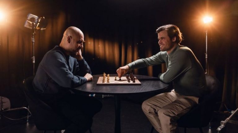 Pep Guardiola y Magnus Carlsen, en la campaña de Puma