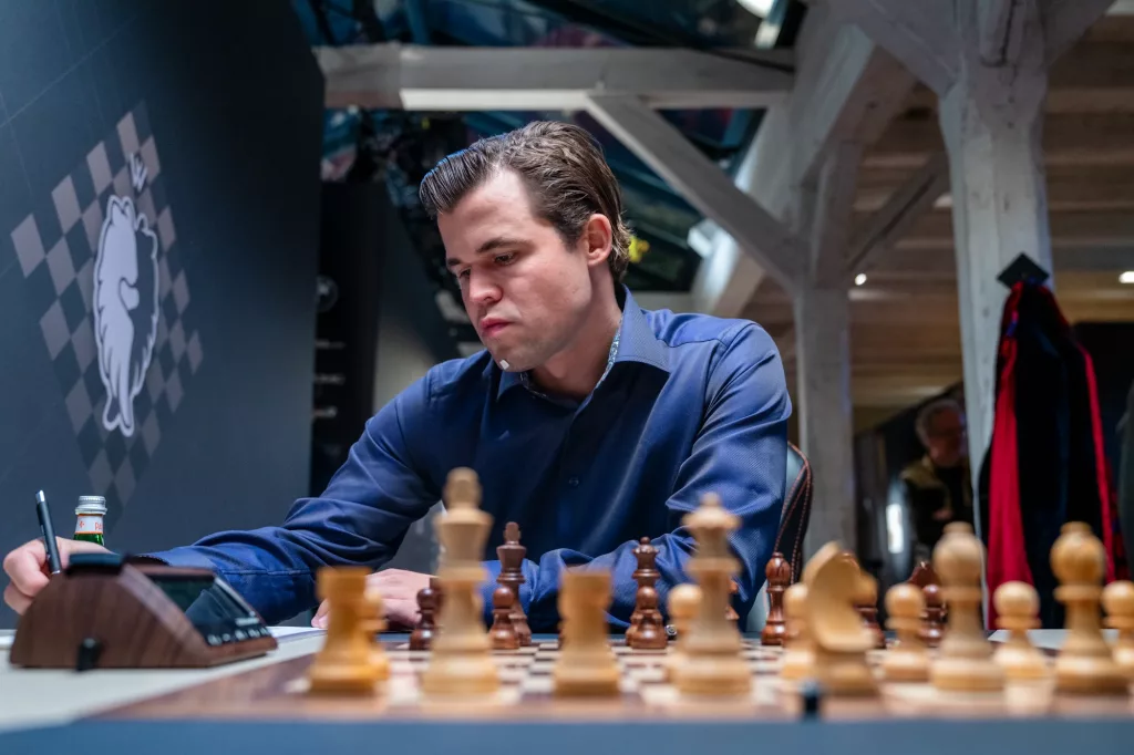 Magnus Carlsen, en el torneo de Weinhauss de Freestyle Chess. Foto: Maria Emelianova