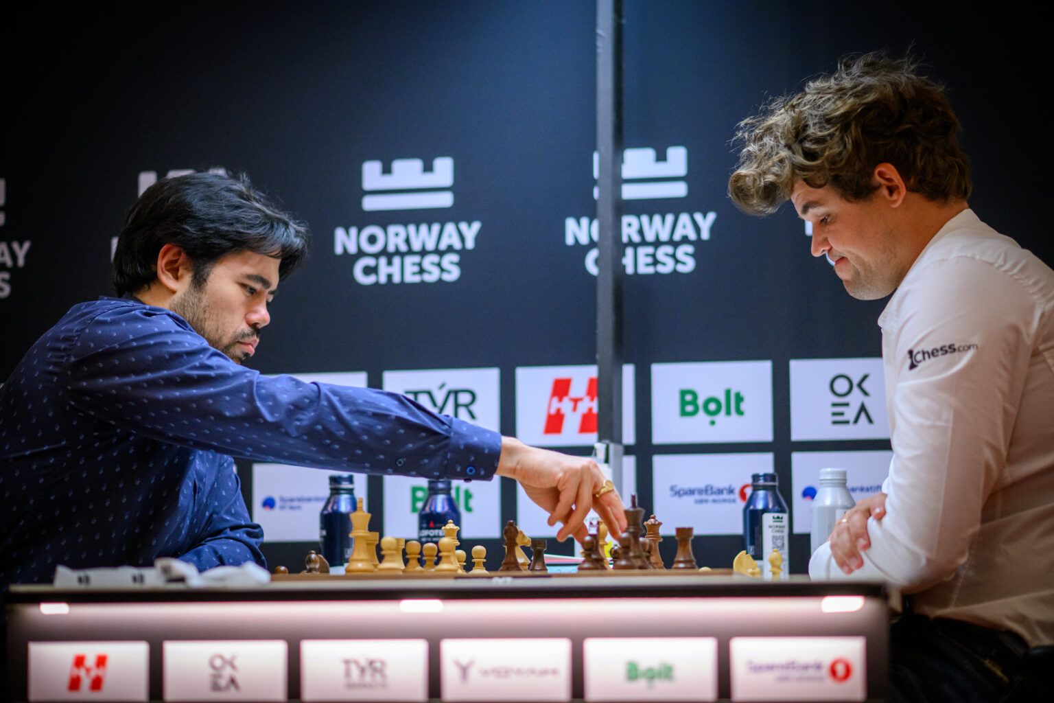 Hikaru Nakamura superó a Magnus Carlsen en un Armagedón muy emocionante. Foto: Michal Walusza