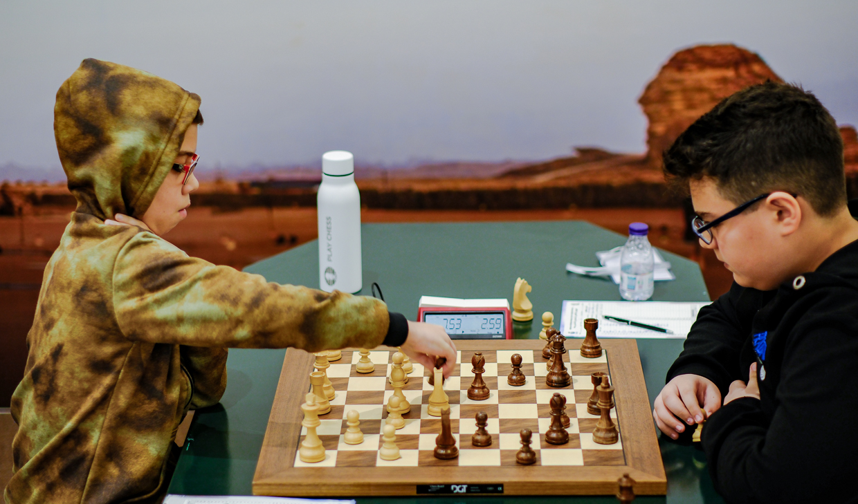 Faustino Oro y Yagiz Kaan Erdogmus, hace justo dos años, en Yeda. Foto: FMB / Damas y Reyes