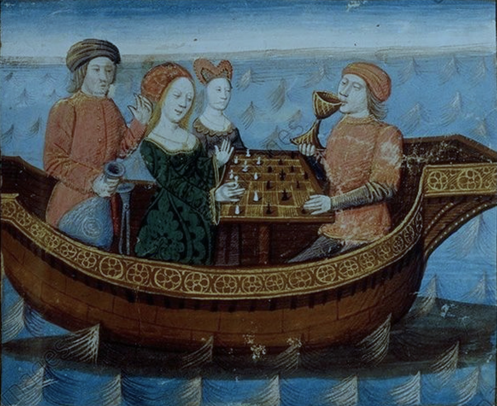 Tristán e Iseo y el juego del amor tristan e iseo Miniatura de Évrard d’Espinques de 1470, que muestra el momento en que Tristán ingiere el brebaje amoroso