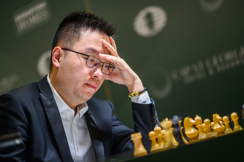 Wei Yi, en el Candidatos, en una partida anterior a su enfrentamiento contra Caruana. Foto: Michal Walusza / FIDE