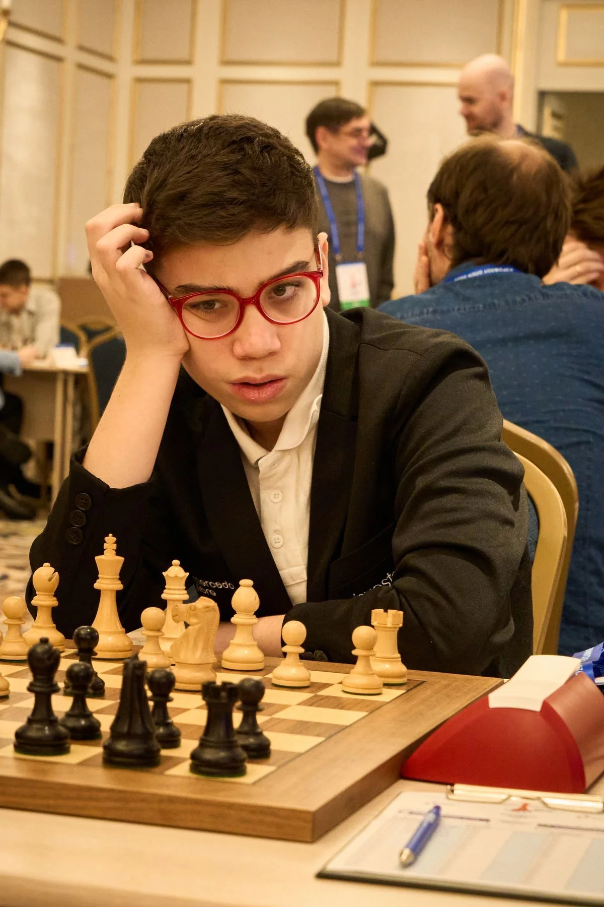 Faustino Oro, en el Open de Aeroflot, en Moscú. Foto: Eteri Kublashvili & Vladimir Barsky