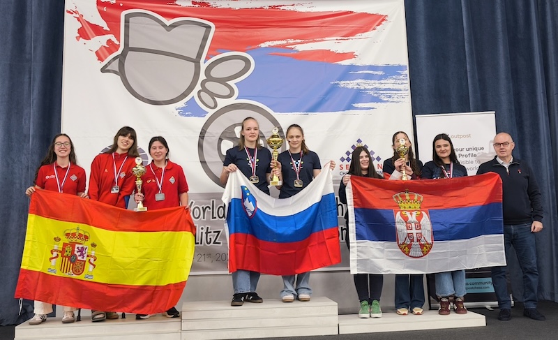 El equipo femenino sub 18. Foto: Chess Federation of Serbia / Nemanja Sipka