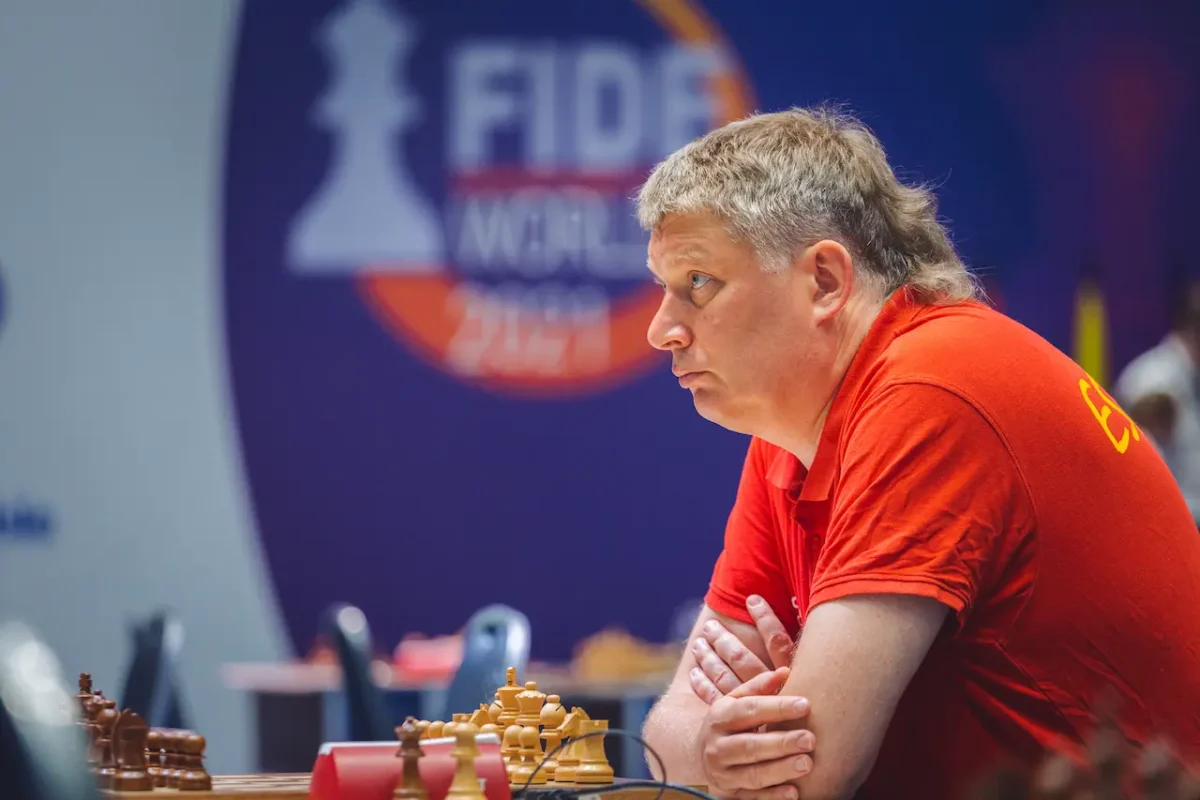 Alexei Shirov, con la camiseta de la selección española. Foto: Anastasiia Korolkova / FIDE