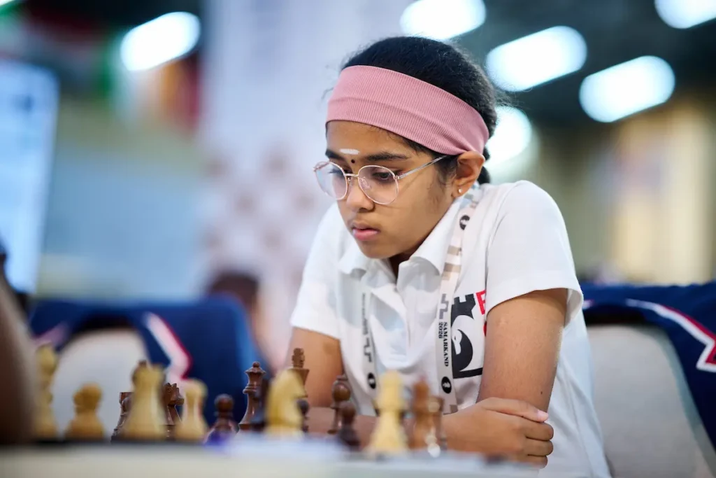 Bodhana Sivanandan, en su segunda Olimpiada, aunque solo tiene 9 años. Foto: Rafal Oleksiewicz / FIDE
