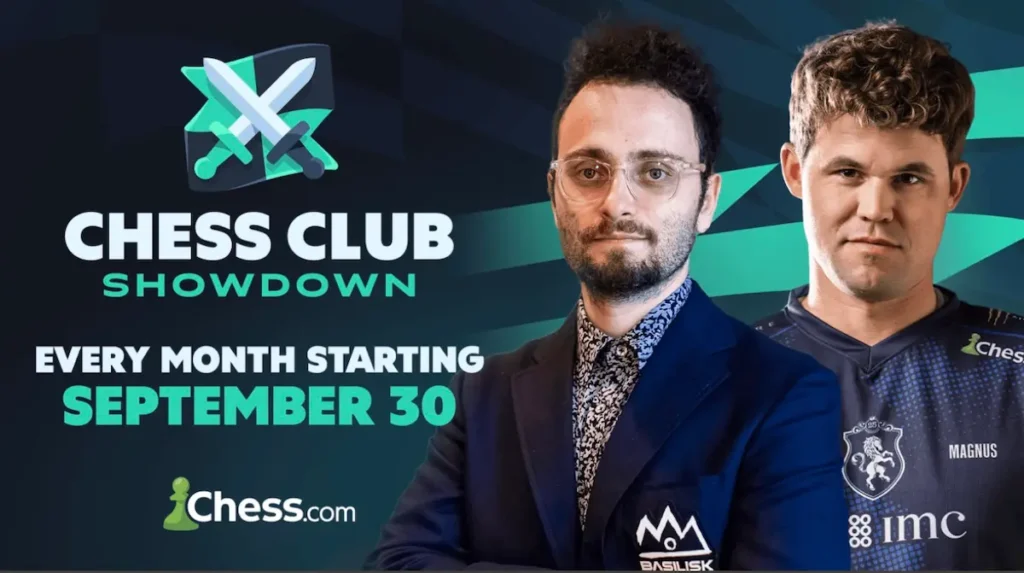 Levy Rozman y Magnus Carlsen, en una imagen promocional del Chess Club Showdown