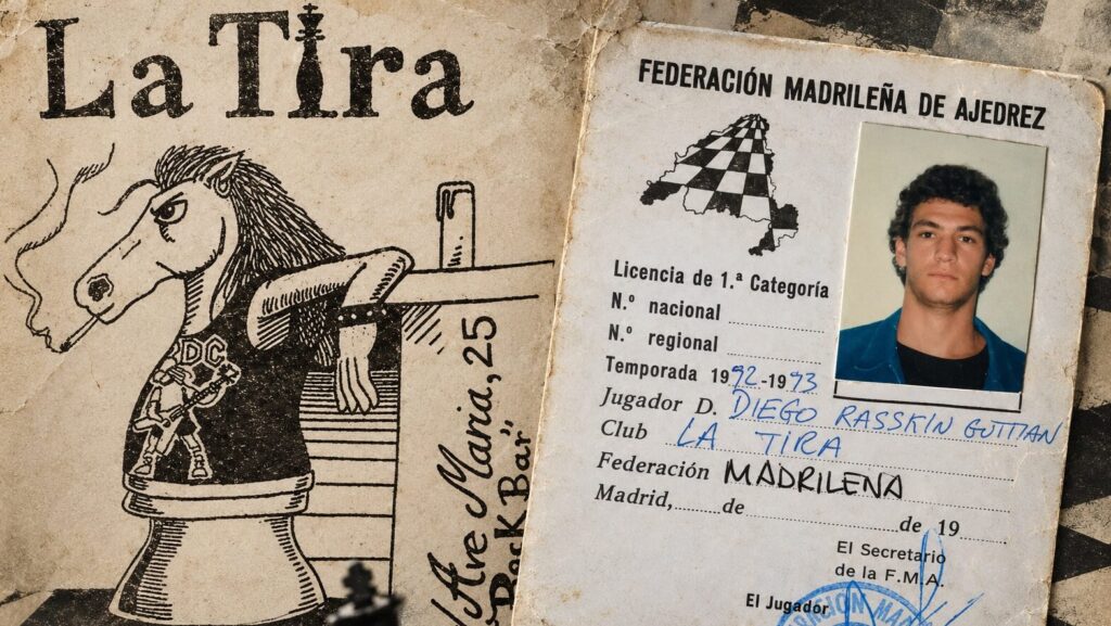 Diego Rasskin vincula sus primeros recuerdos en el ajedrez con sus vivencias en La Tira, un bar de Lavapiés